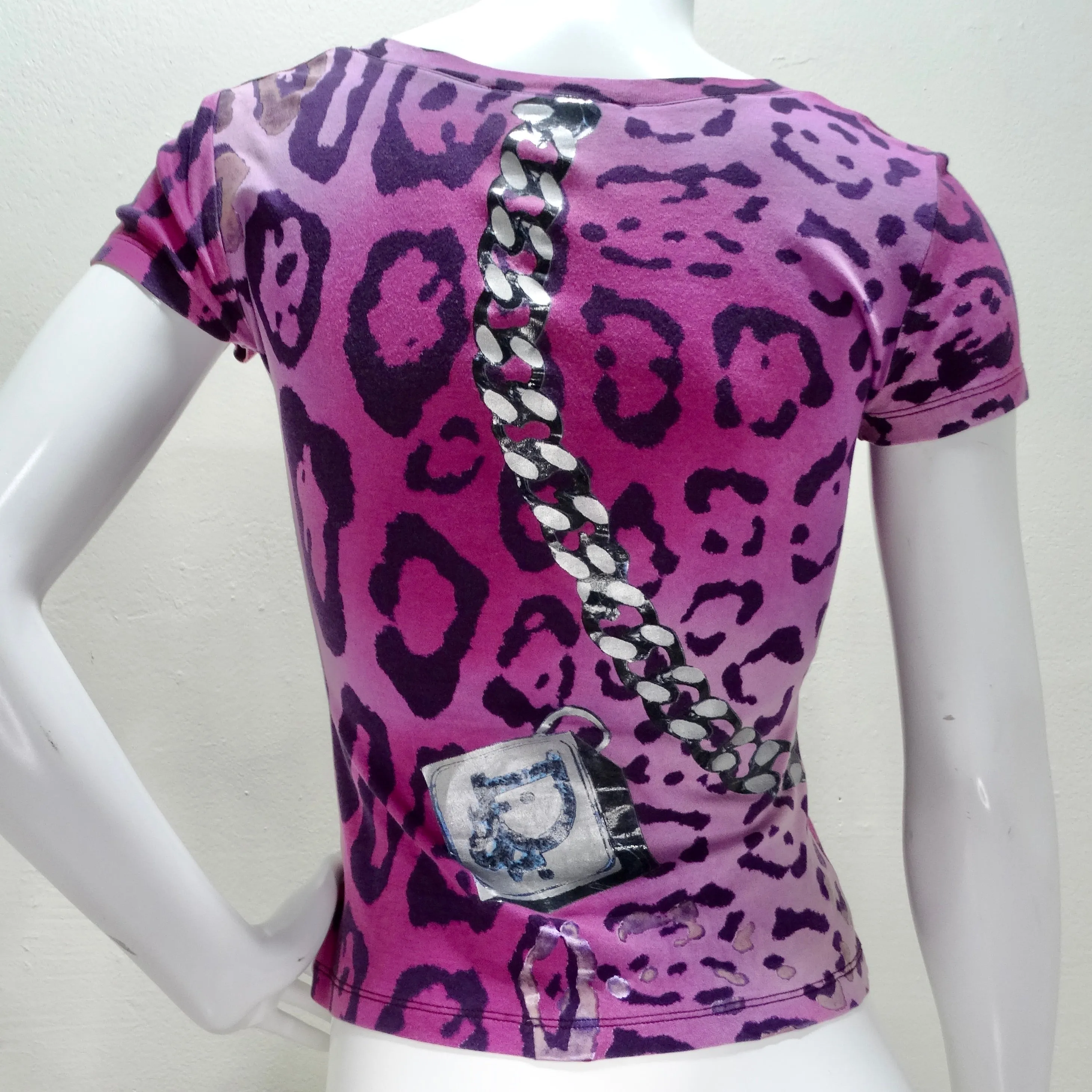 Christian Dior 2004 Y2K Dice Leopard Print T-Shirt