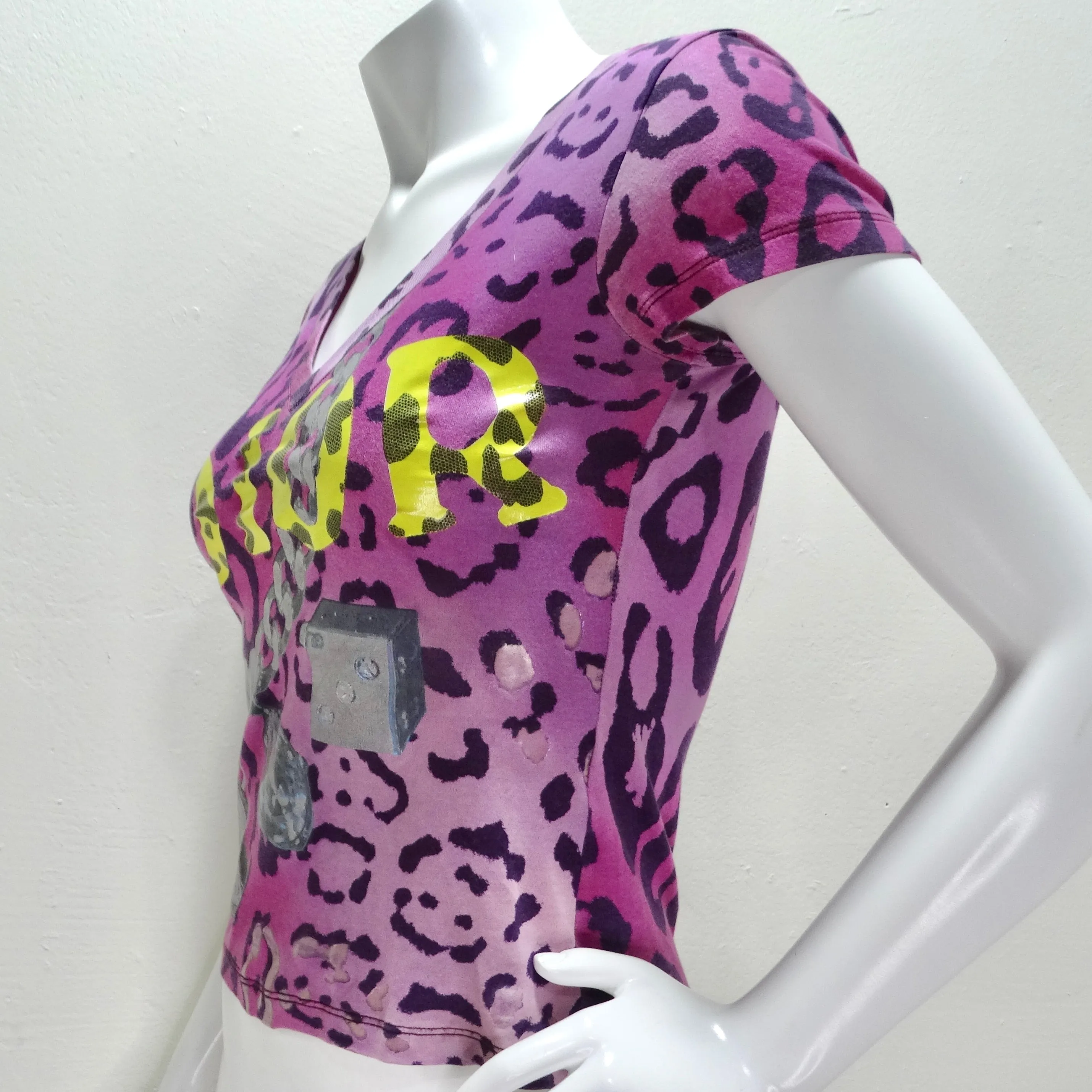 Christian Dior 2004 Y2K Dice Leopard Print T-Shirt