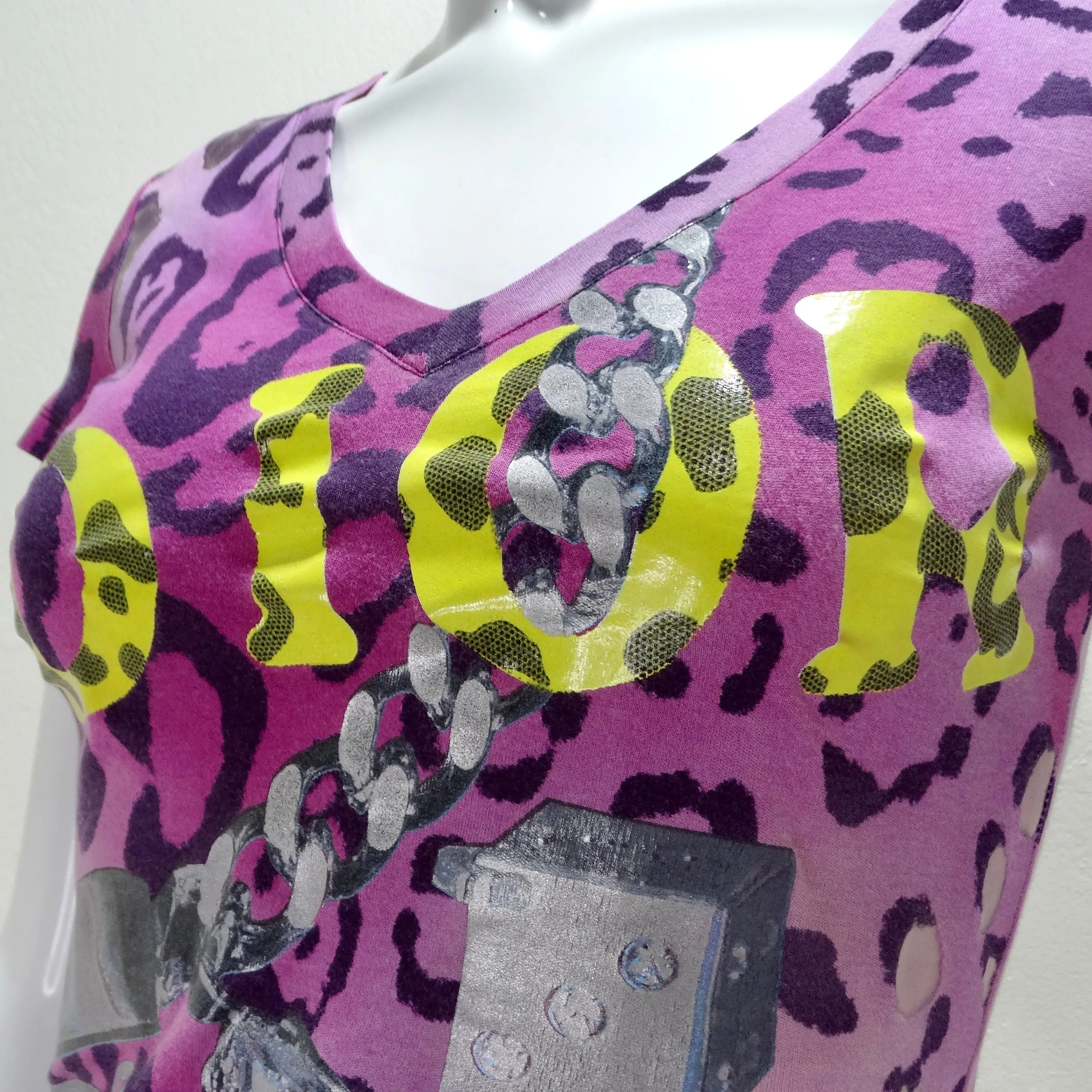 Christian Dior 2004 Y2K Dice Leopard Print T-Shirt