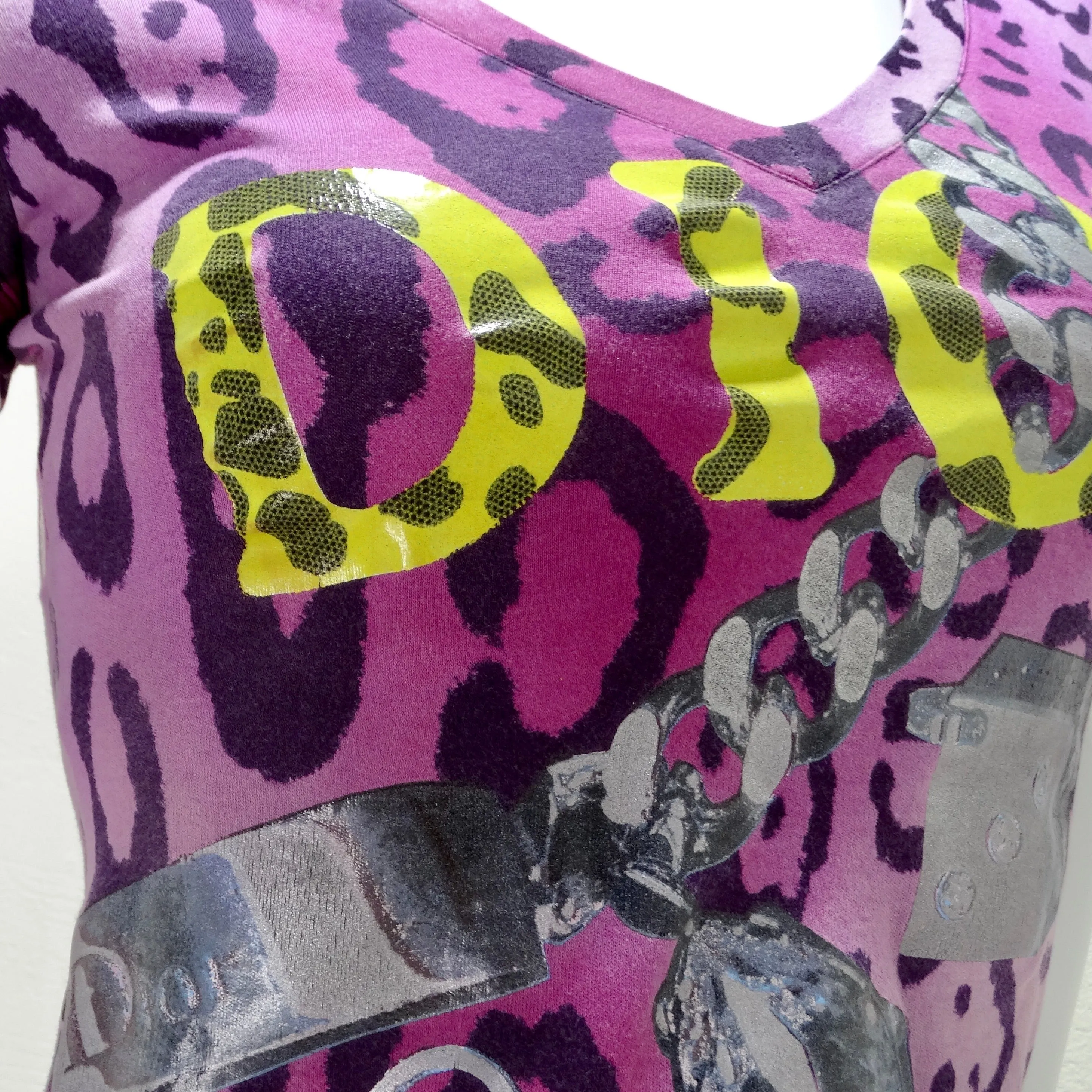 Christian Dior 2004 Y2K Dice Leopard Print T-Shirt
