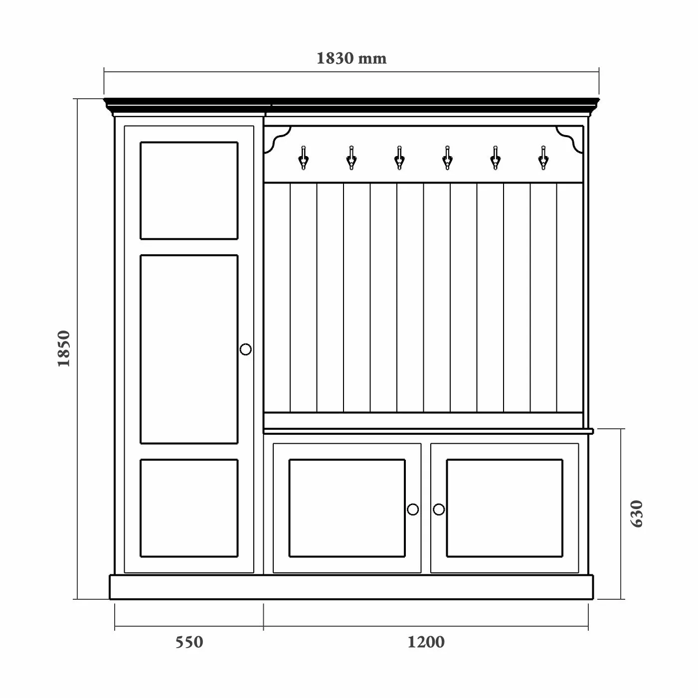 Compact Country Boot Room Bench