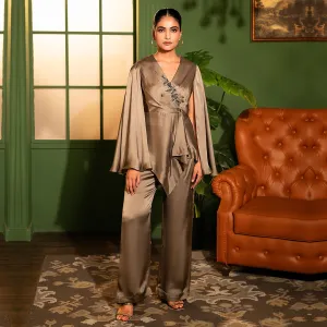 Copper Metallic Palazzo And Tunic Set