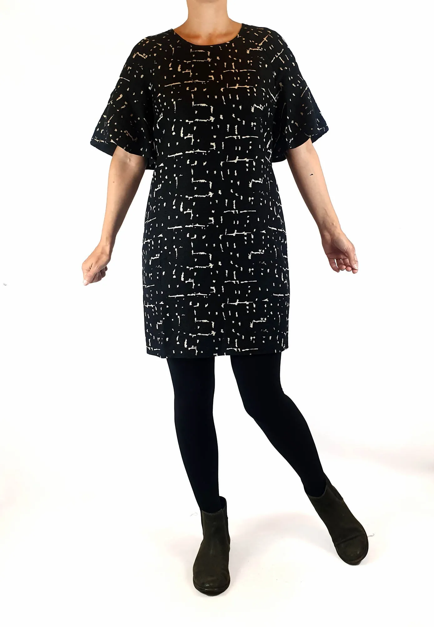 Country Road black print 1/2 sleeve dress size 8