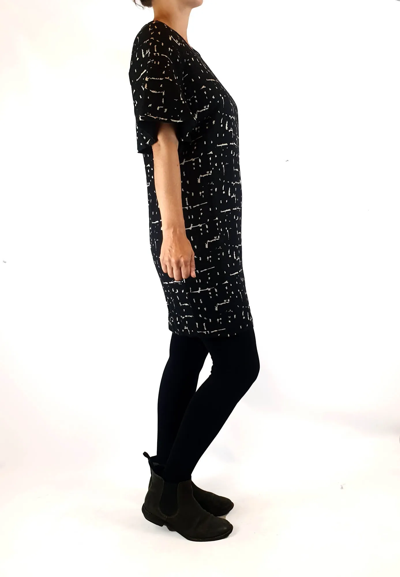Country Road black print 1/2 sleeve dress size 8