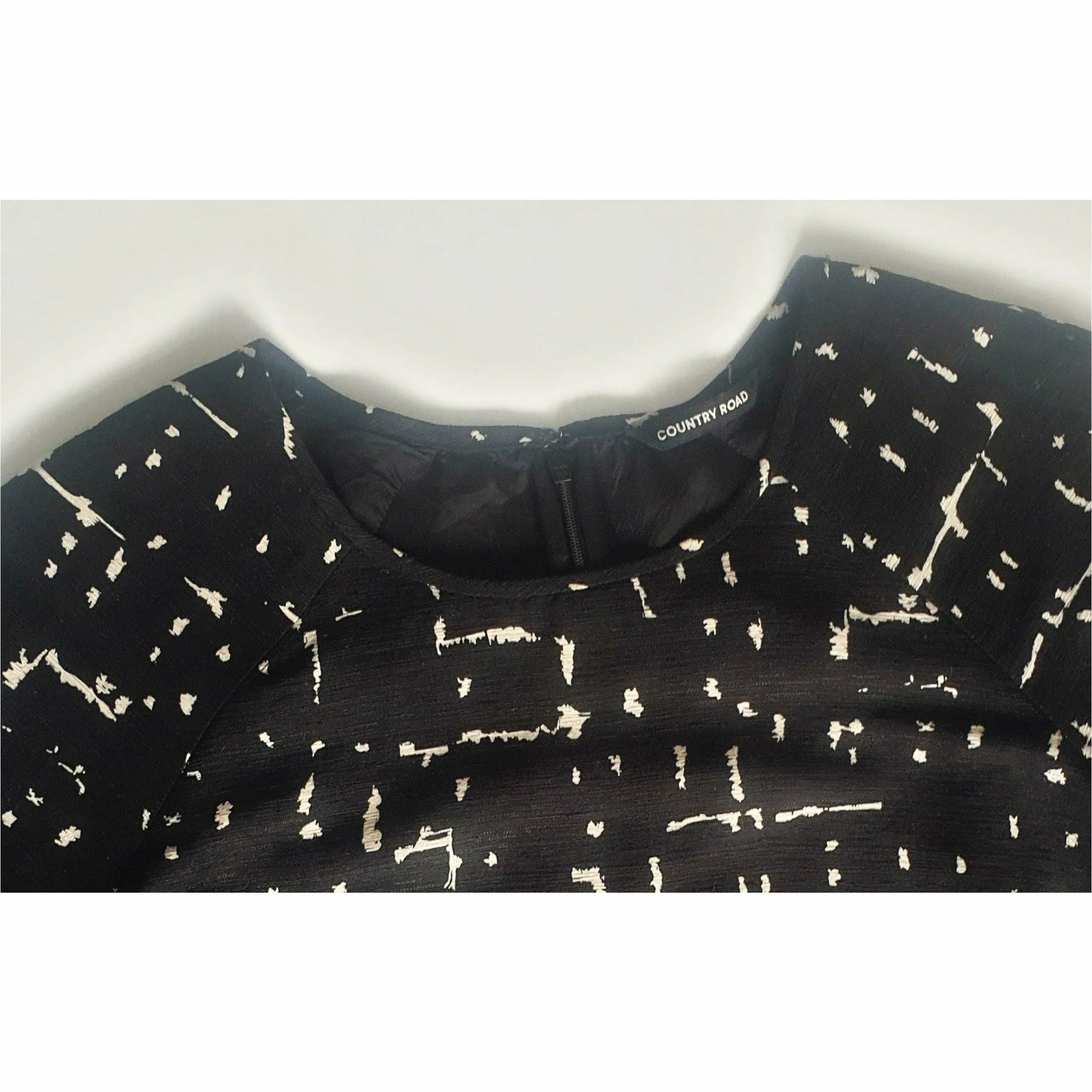 Country Road black print 1/2 sleeve dress size 8
