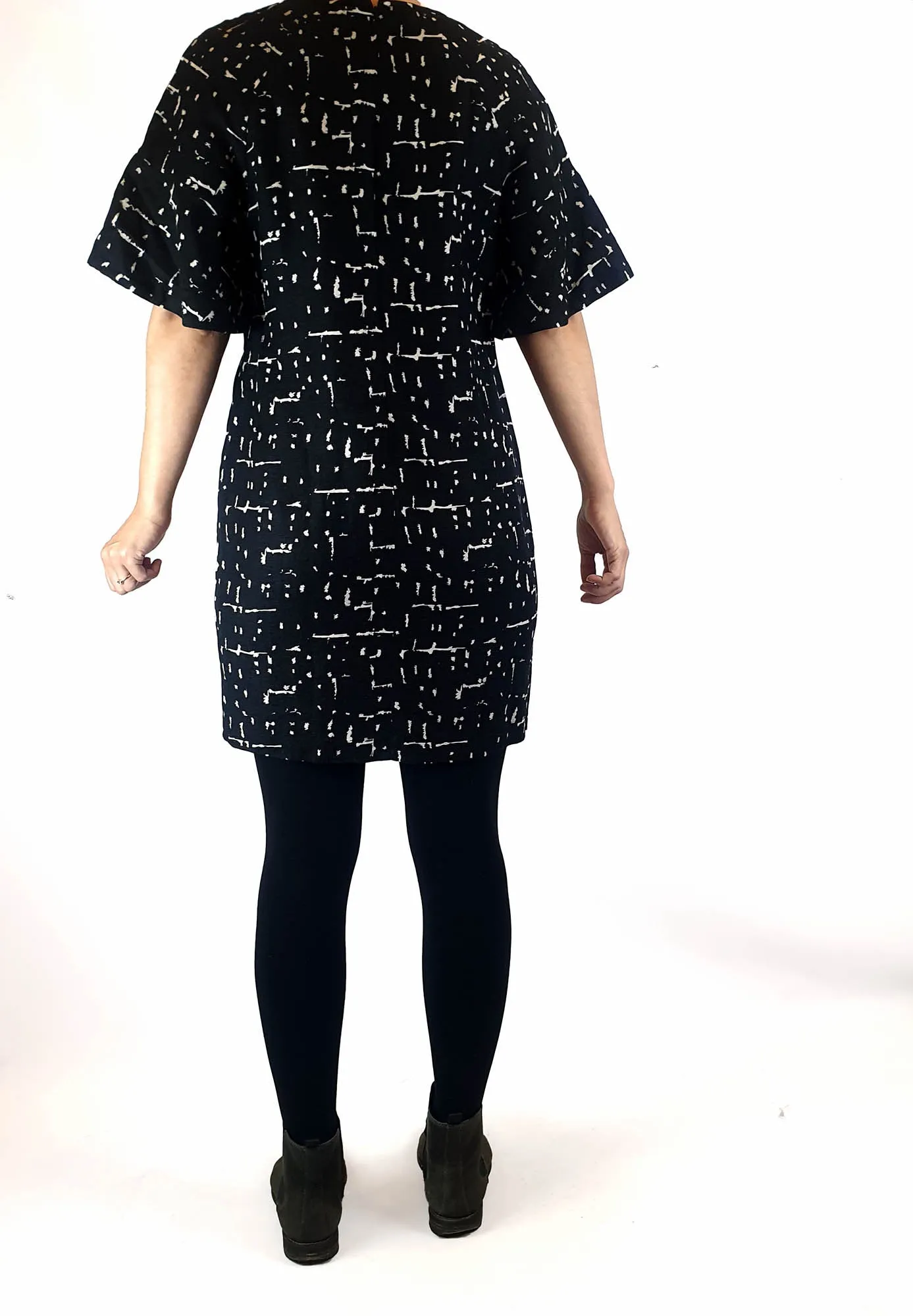 Country Road black print 1/2 sleeve dress size 8