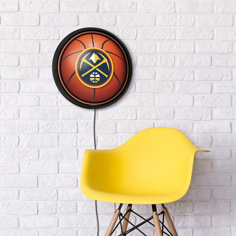 Denver Nuggets: Basketball - Round Slimline Lighted Wall Sign