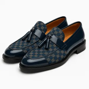 Domoir | Checkered Leather Loafers