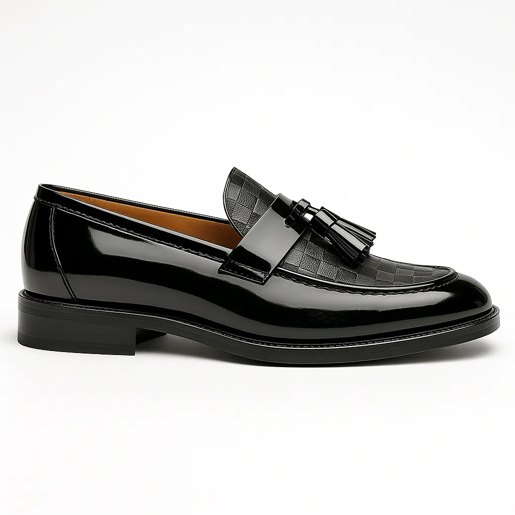Domoir | Checkered Leather Loafers