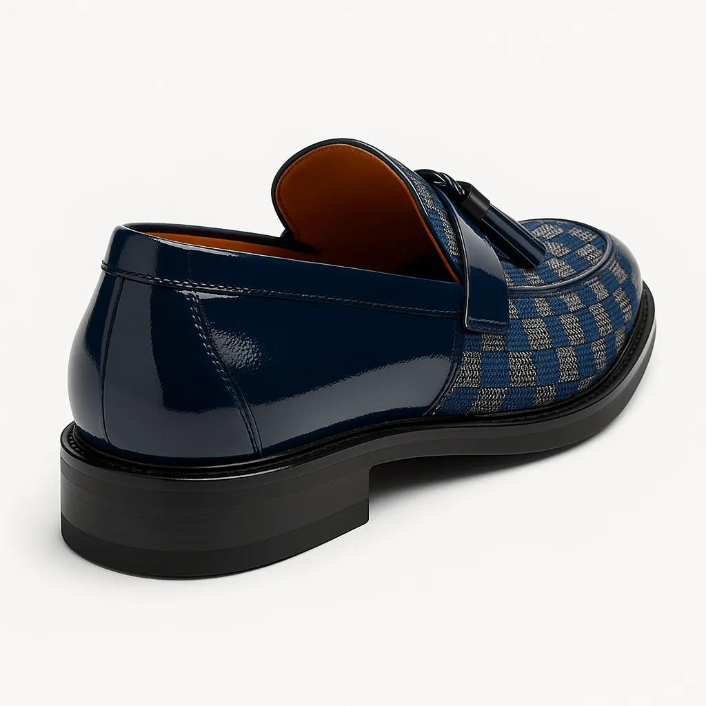 Domoir | Checkered Leather Loafers