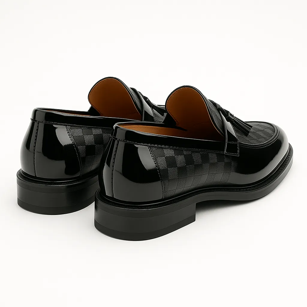 Domoir | Checkered Leather Loafers