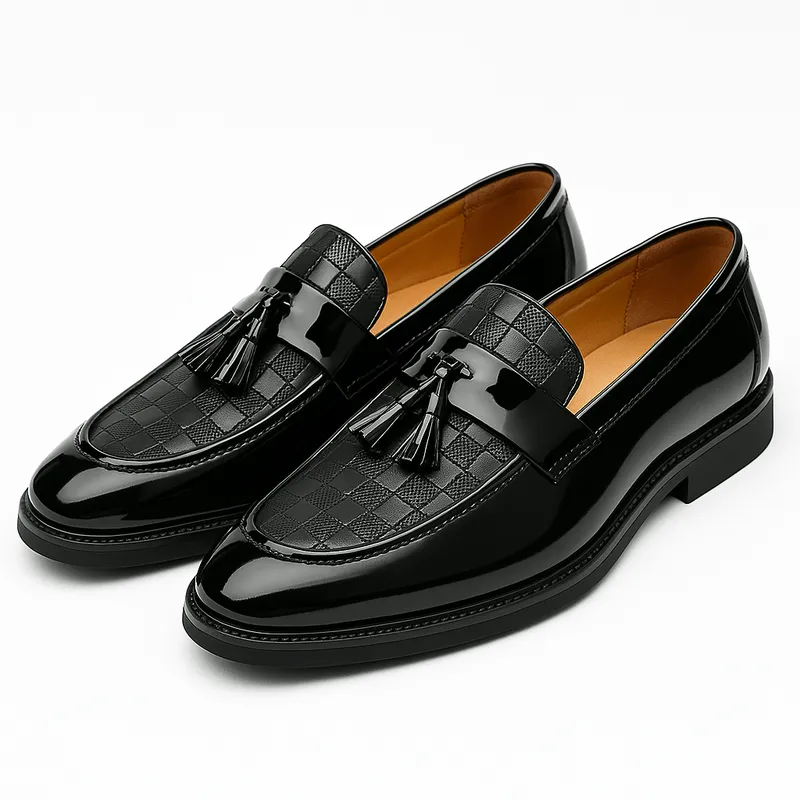 Domoir | Checkered Leather Loafers