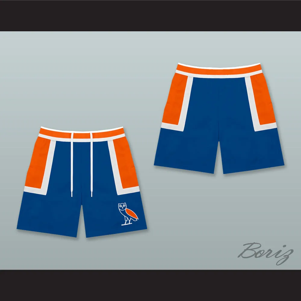 Drake OVO Blue Orange and White Basketball Shorts