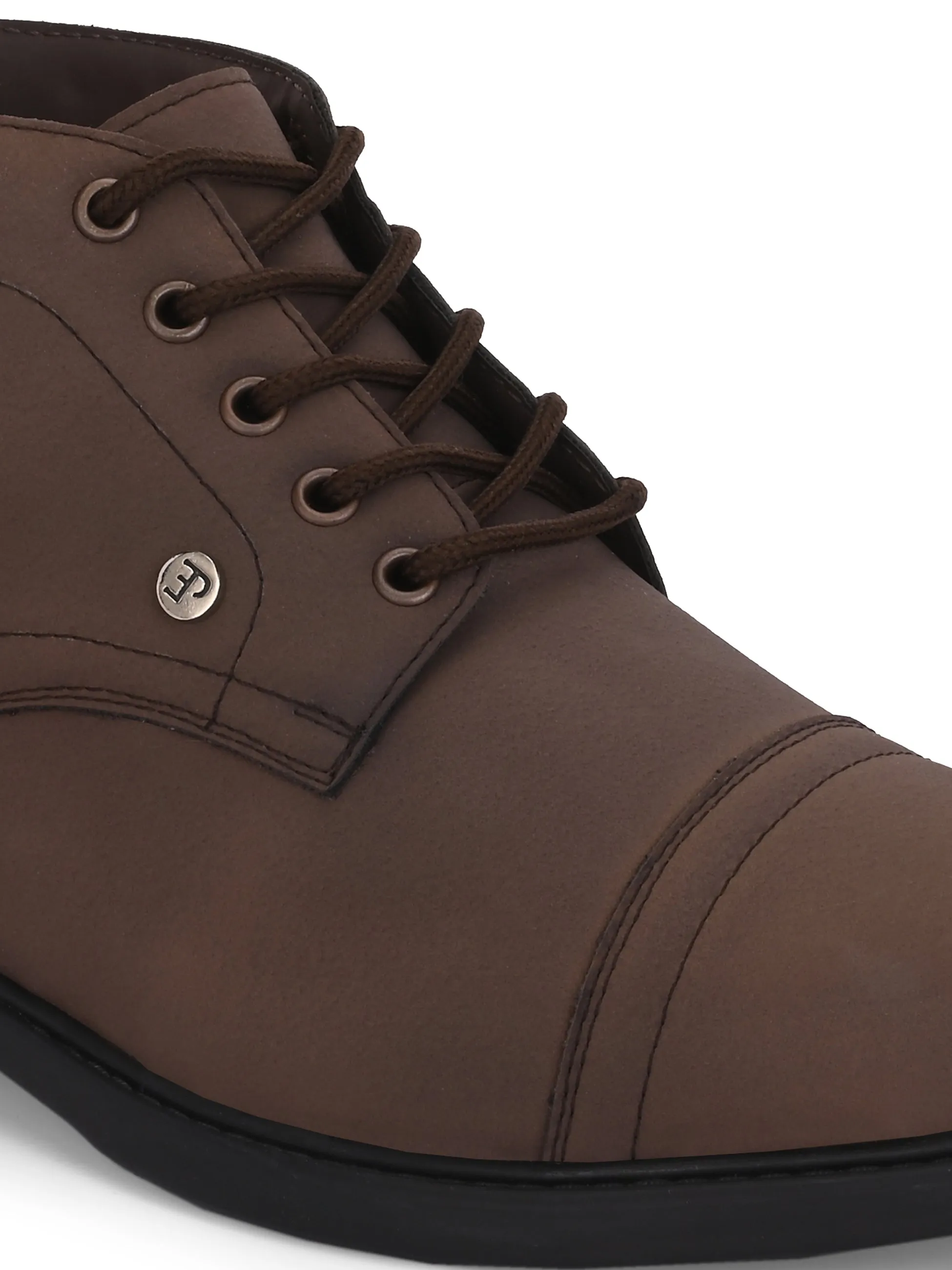 El Paso Men Faux Leather Casual Lace Up Boots