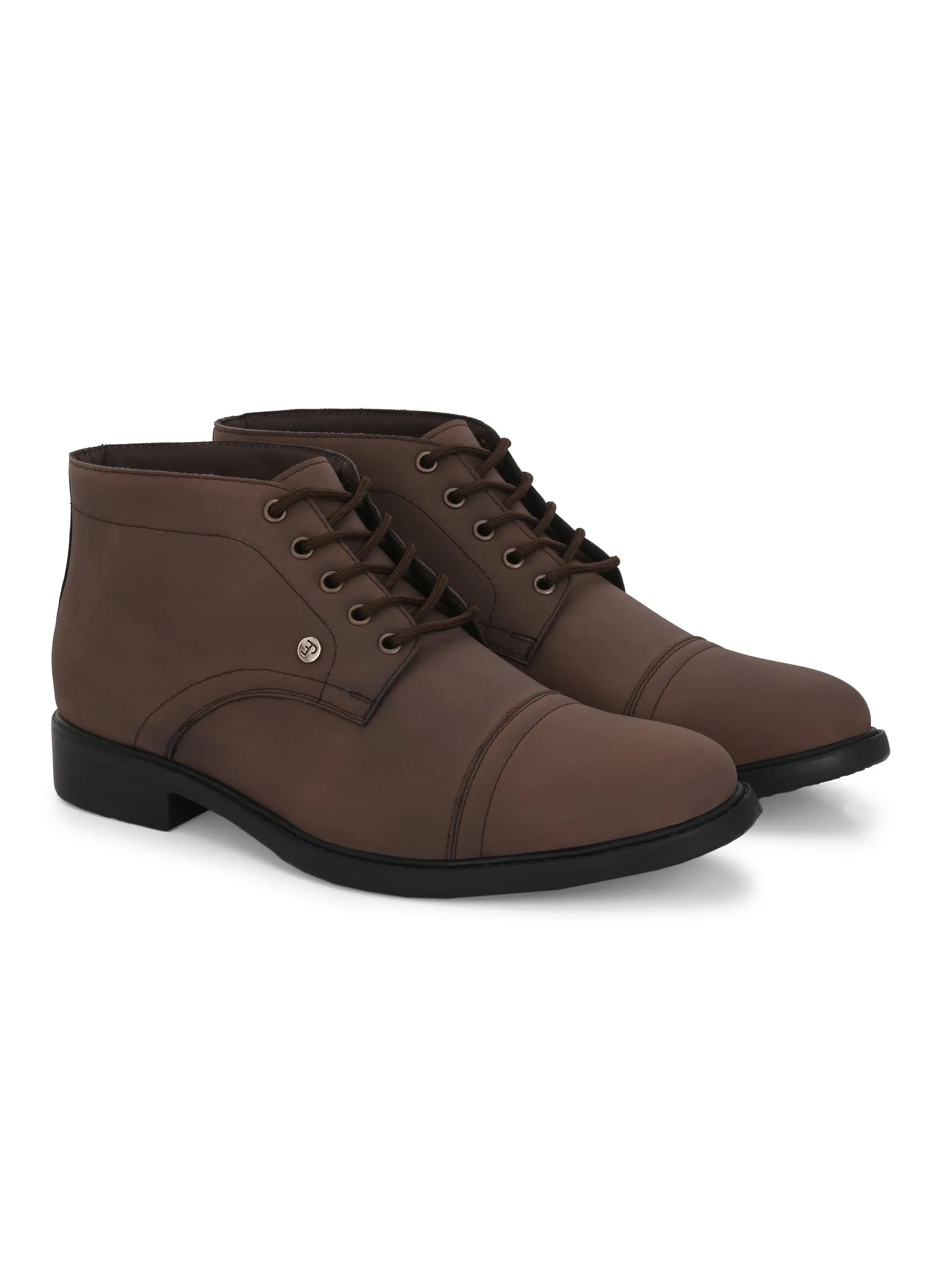 El Paso Men Faux Leather Casual Lace Up Boots