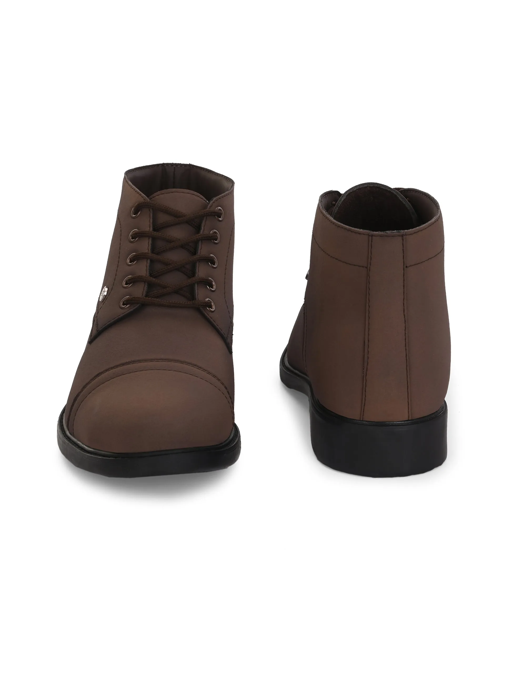 El Paso Men Faux Leather Casual Lace Up Boots