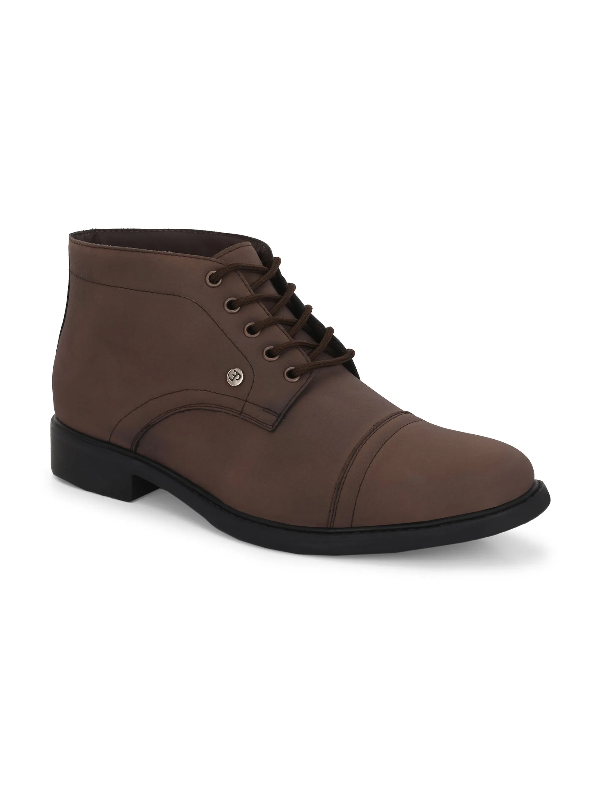 El Paso Men Faux Leather Casual Lace Up Boots