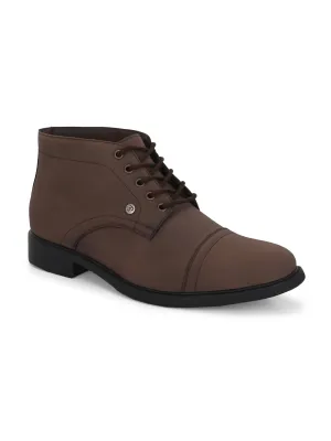 El Paso Men Faux Leather Casual Lace Up Boots
