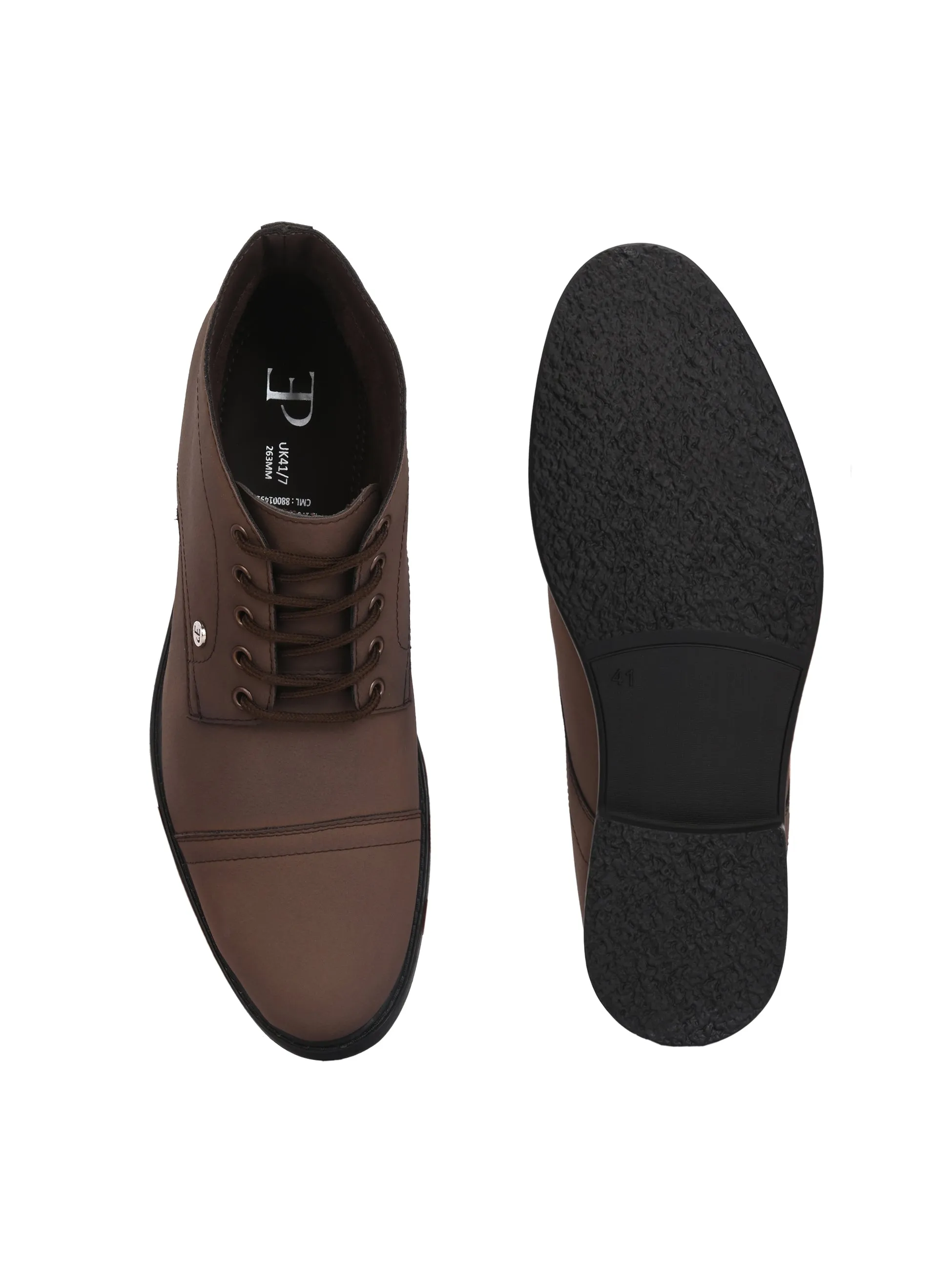 El Paso Men Faux Leather Casual Lace Up Boots