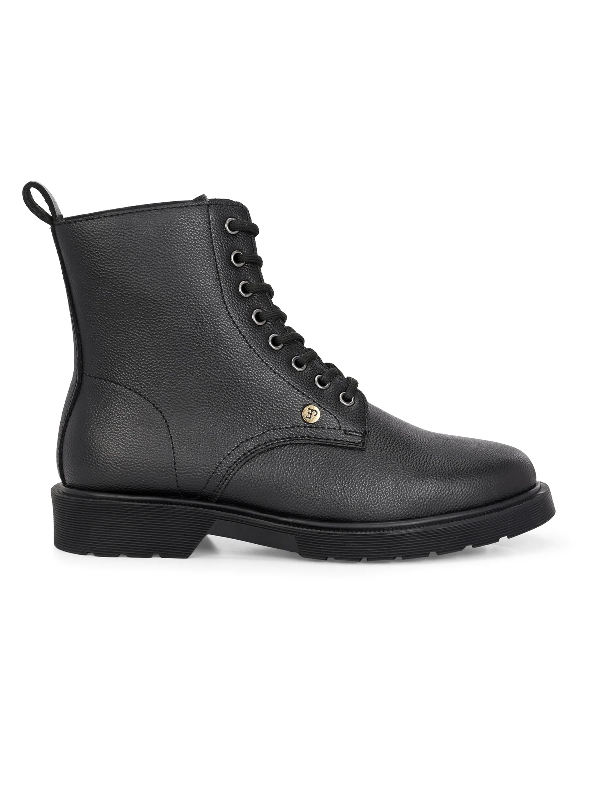 El Paso Women Faux Leather Casual Lace Up Boots