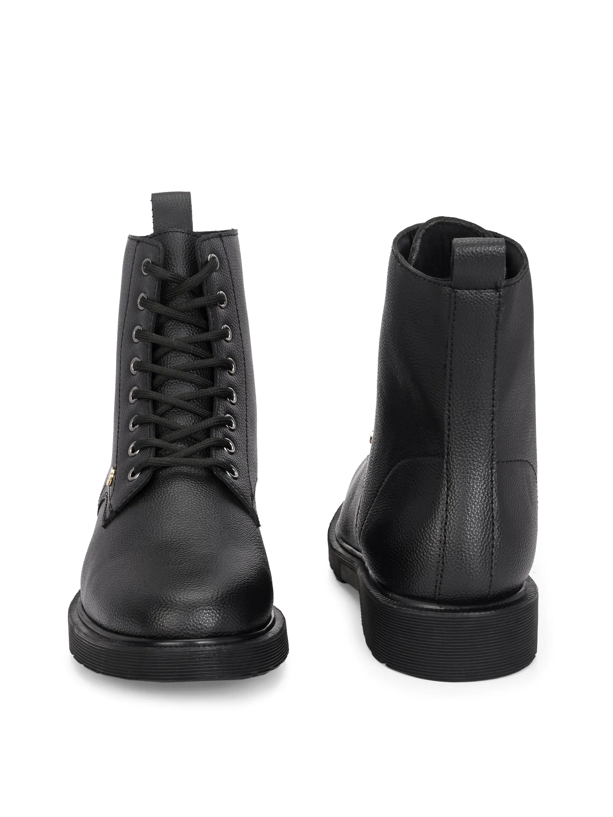 El Paso Women Faux Leather Casual Lace Up Boots