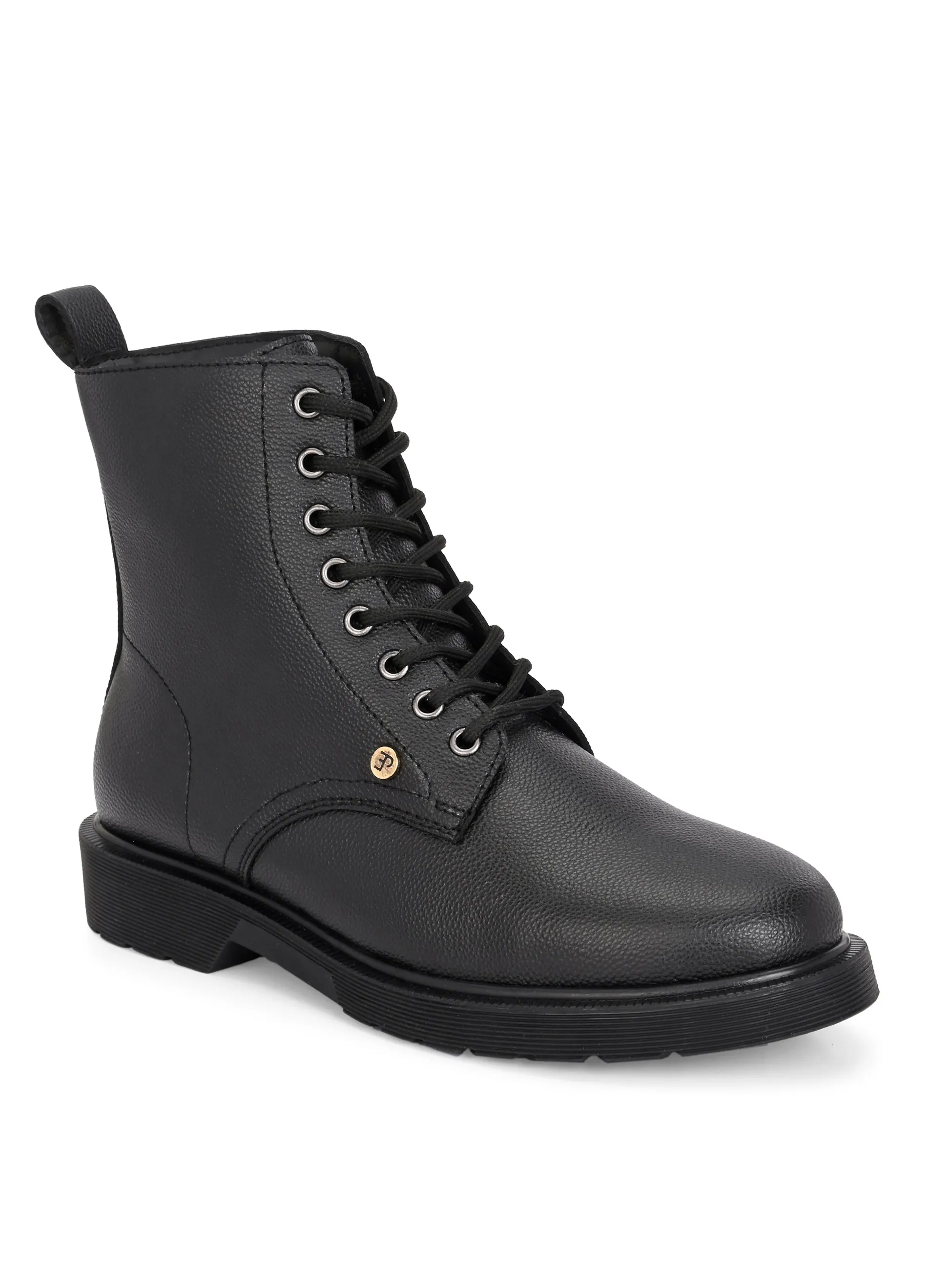 El Paso Women Faux Leather Casual Lace Up Boots