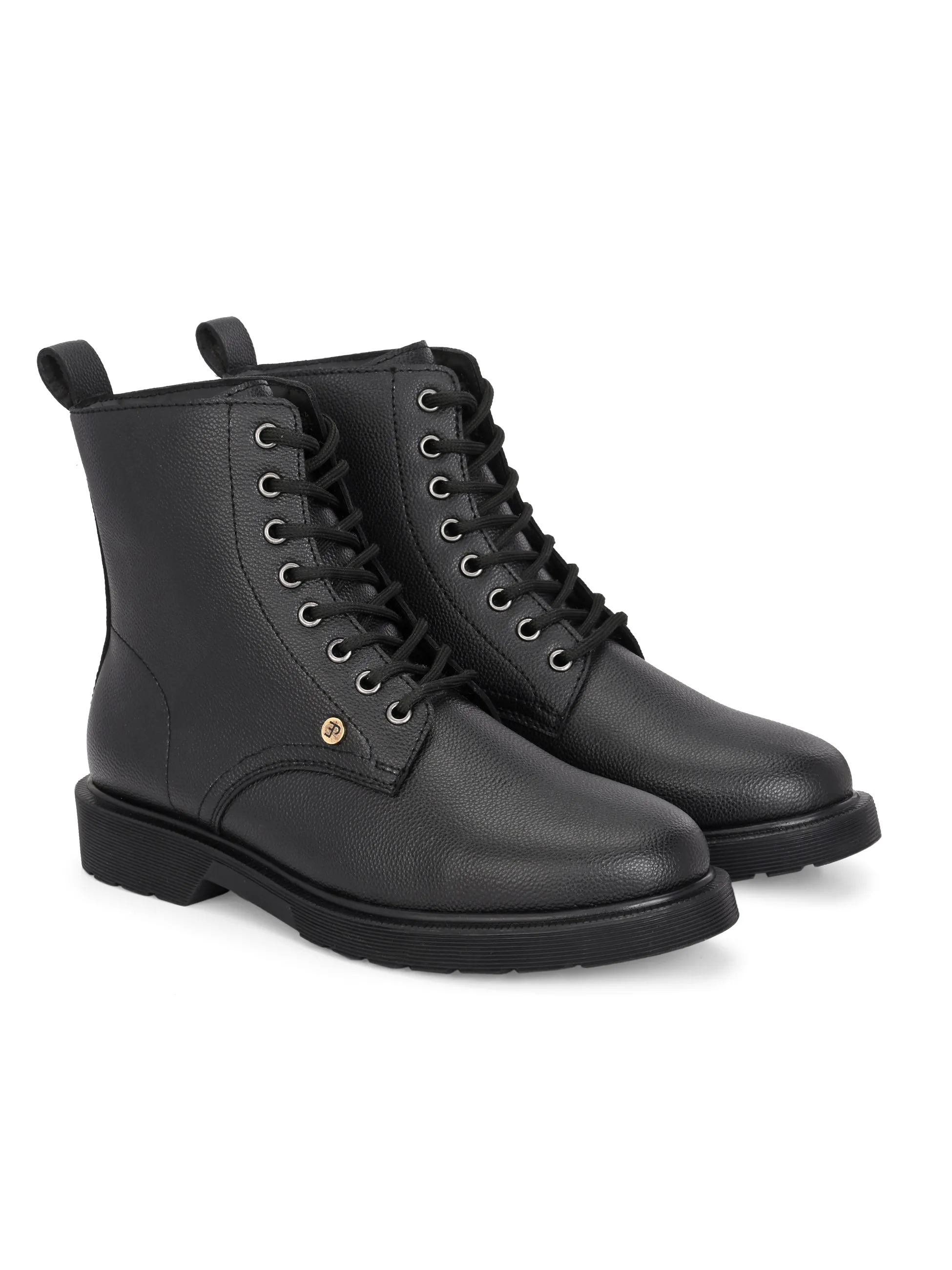 El Paso Women Faux Leather Casual Lace Up Boots