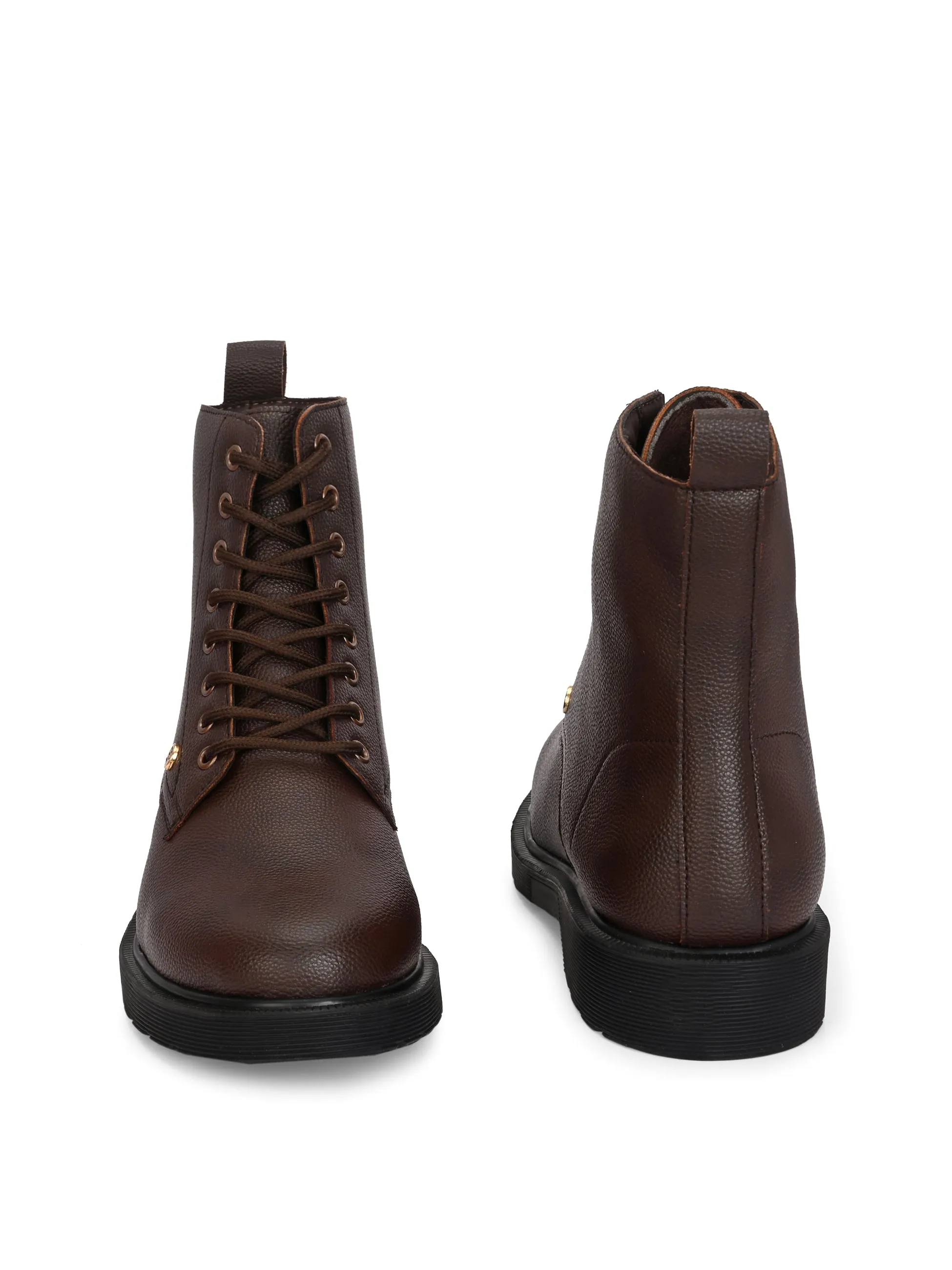 El Paso Women Faux Leather Casual Lace Up Boots