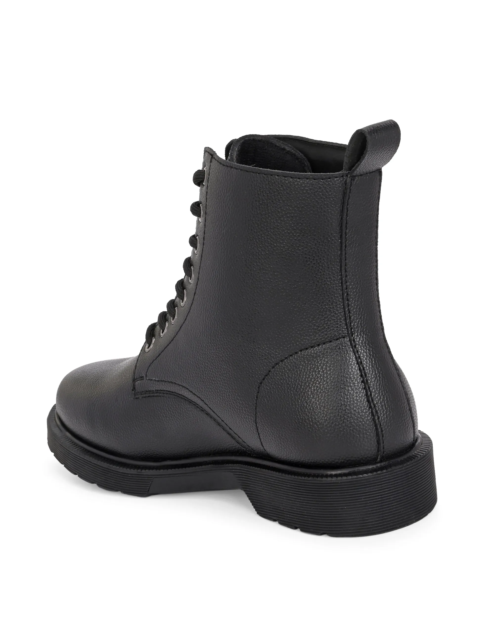 El Paso Women Faux Leather Casual Lace Up Boots
