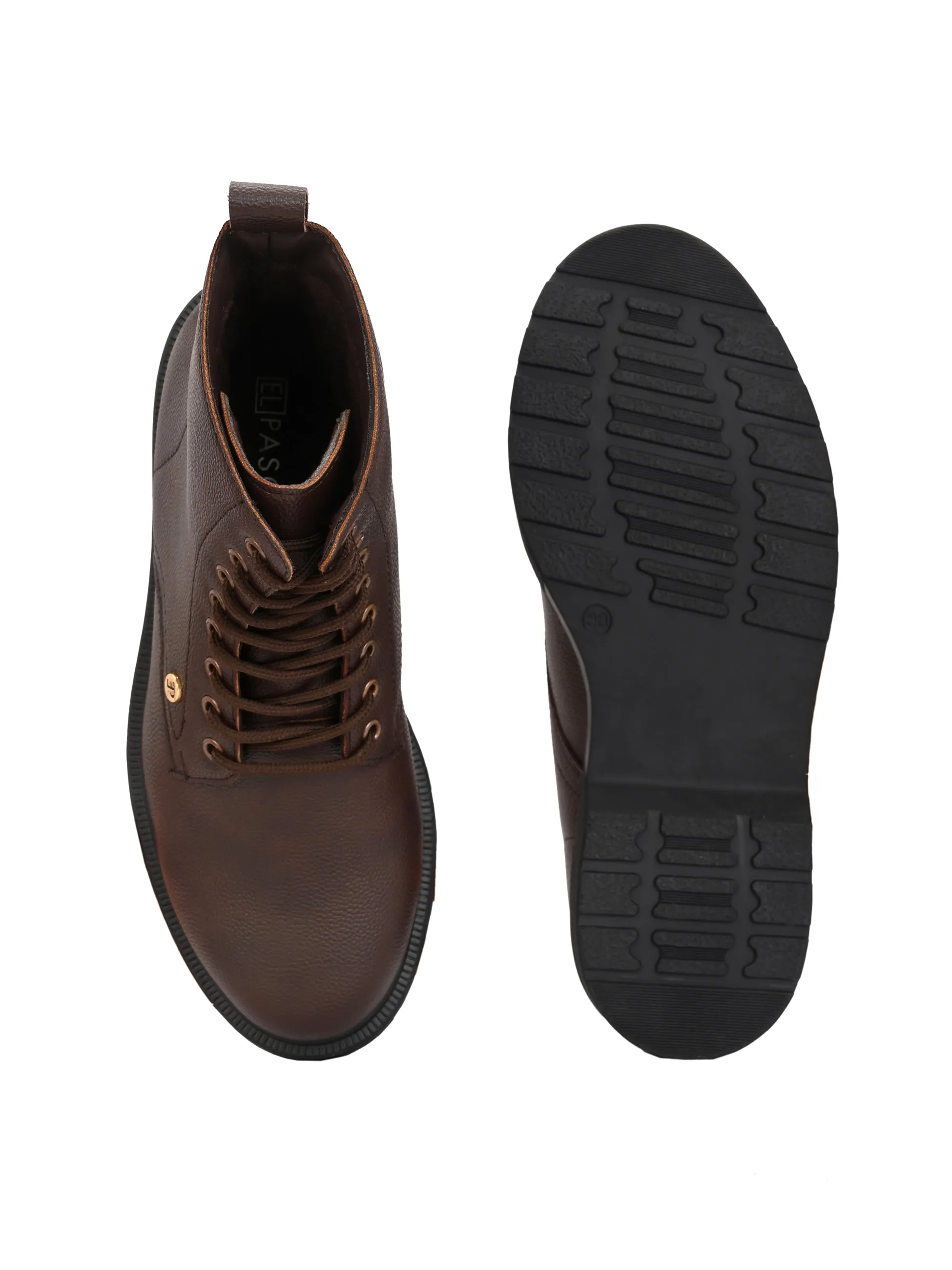El Paso Women Faux Leather Casual Lace Up Boots
