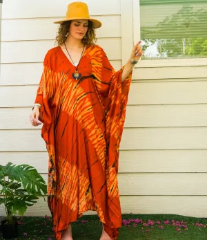Ember Flame Tie-Dye Kaftan