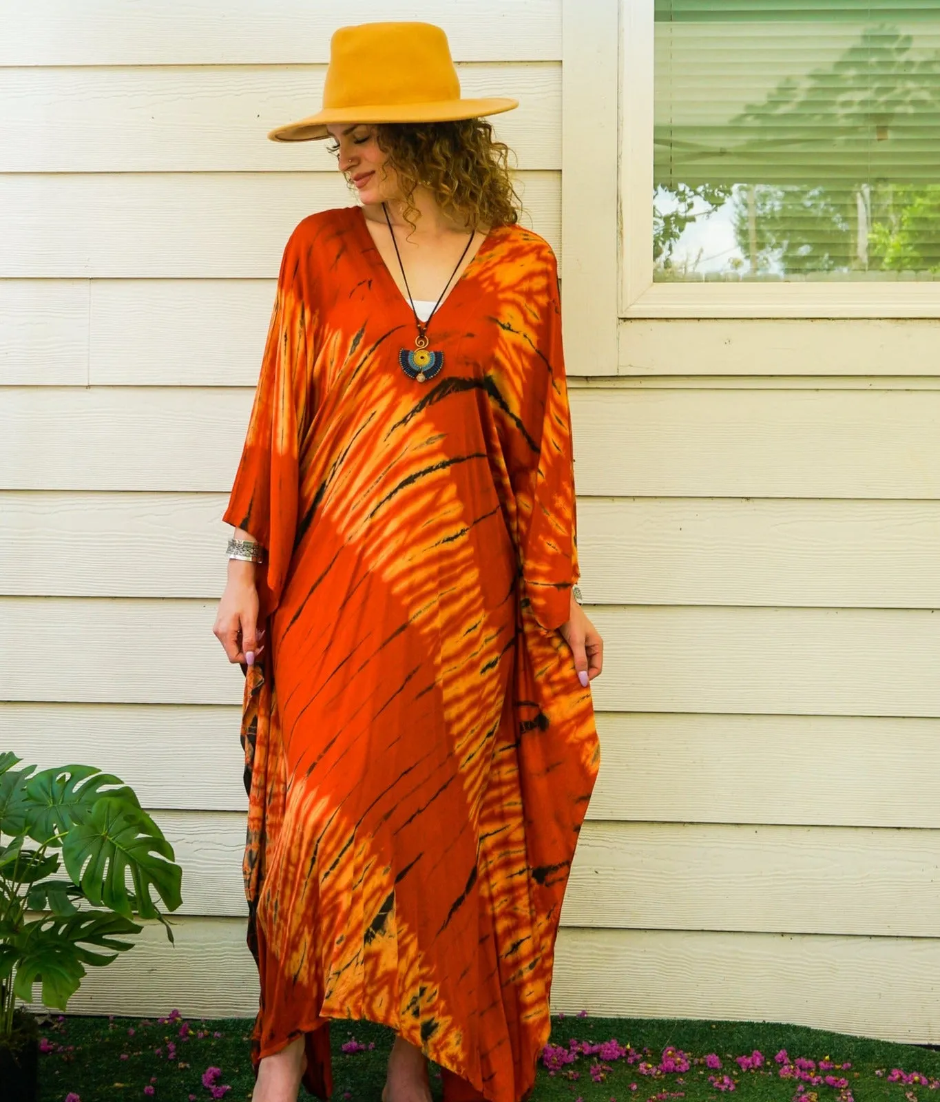 Ember Flame Tie-Dye Kaftan