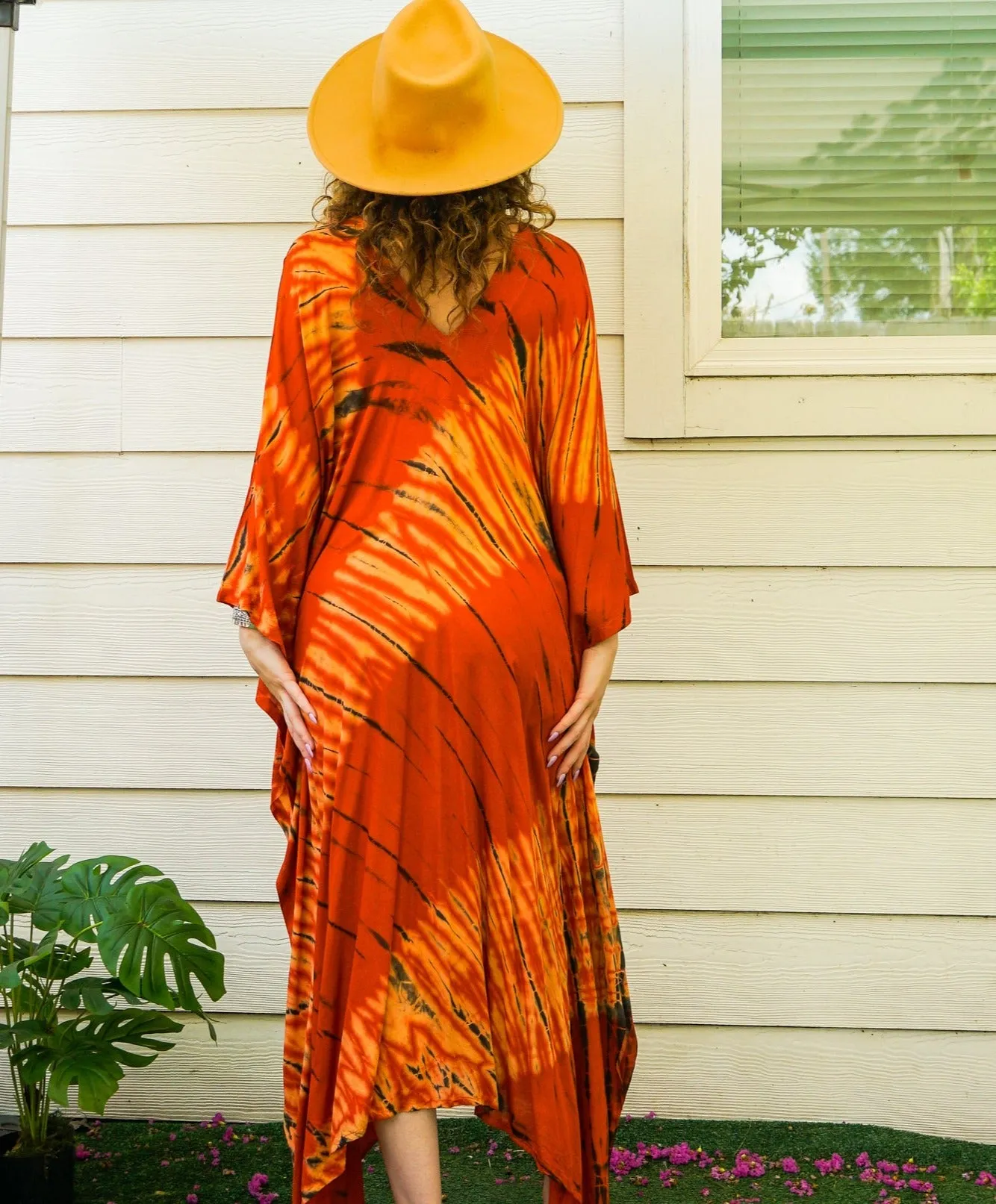 Ember Flame Tie-Dye Kaftan