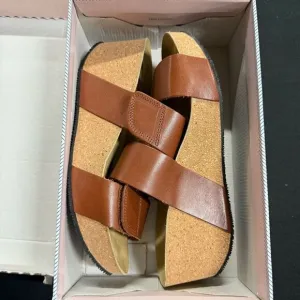 Eric Michael Lily Brown Cork Wedge Platform Sandals 40