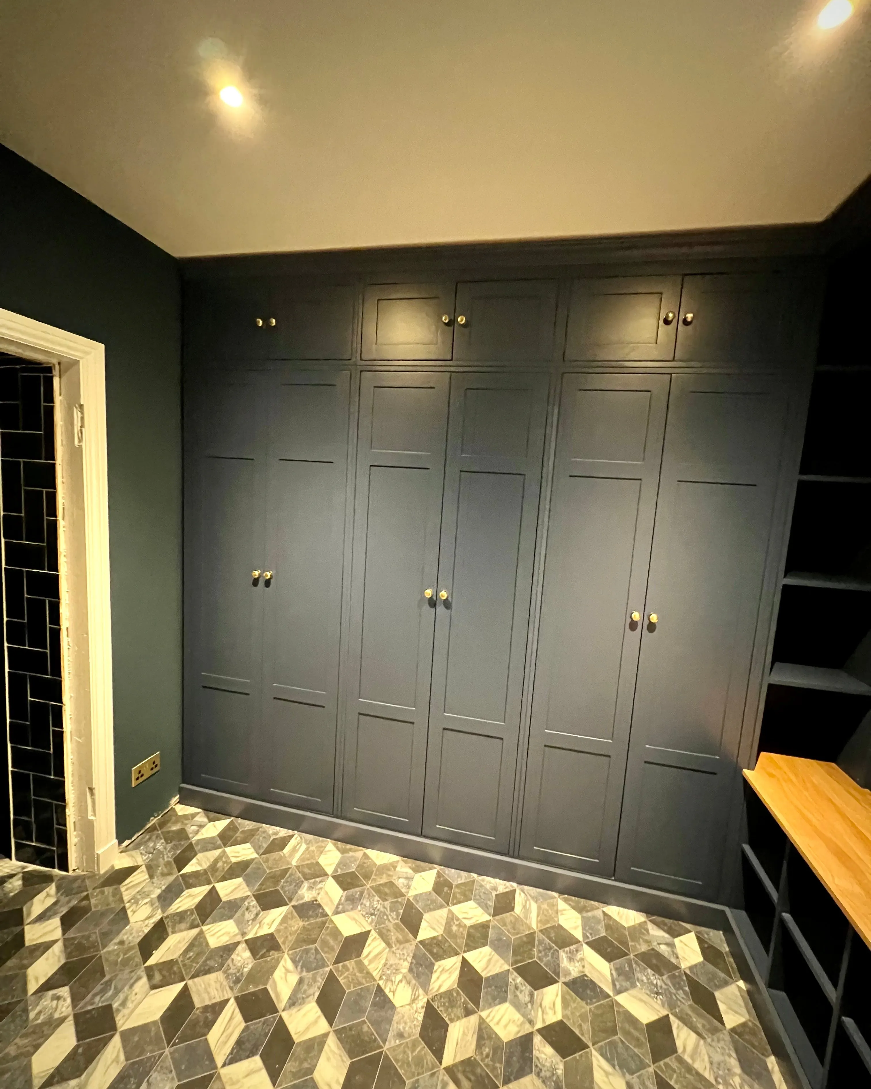 Extra Tall Corner Boot Room Storage Bench