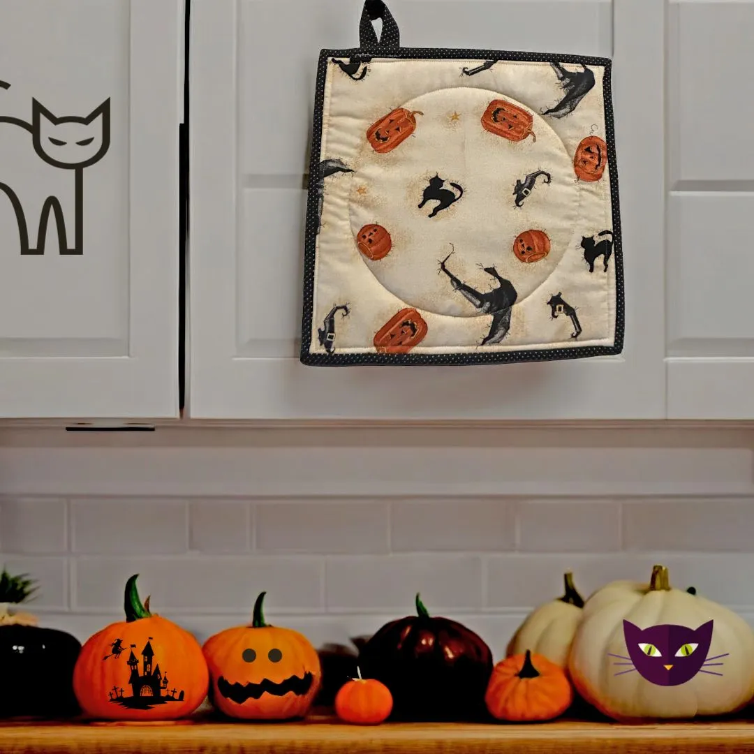Fall Themed Embroidered Potholders and Hot Pads