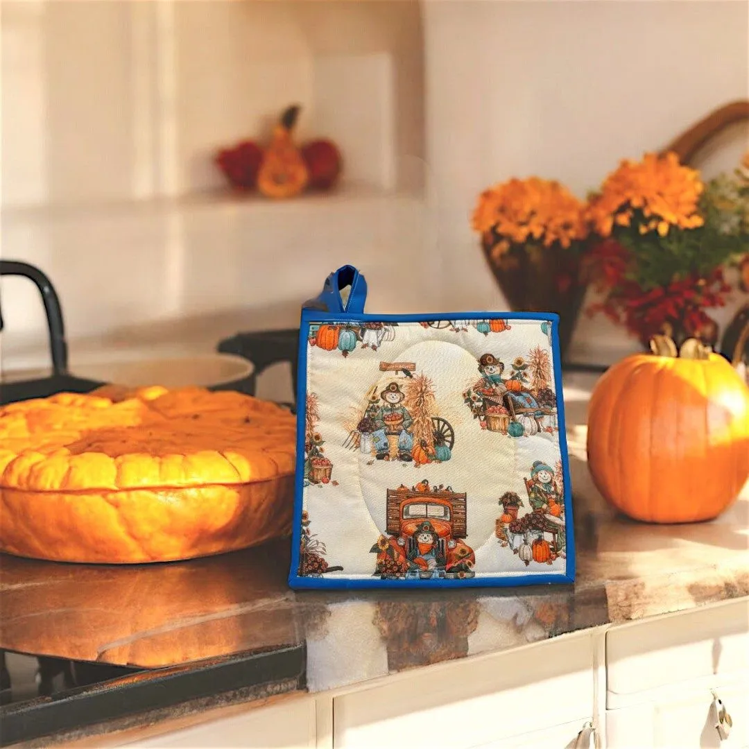 Fall Themed Embroidered Potholders and Hot Pads