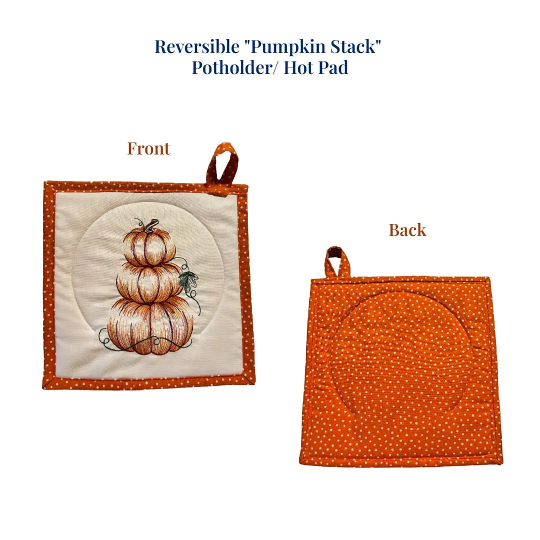 Fall Themed Embroidered Potholders and Hot Pads