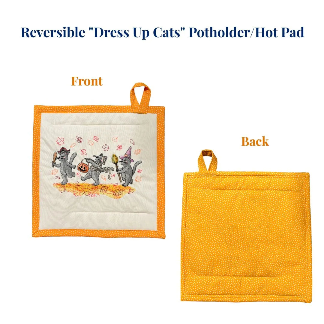 Fall Themed Embroidered Potholders and Hot Pads