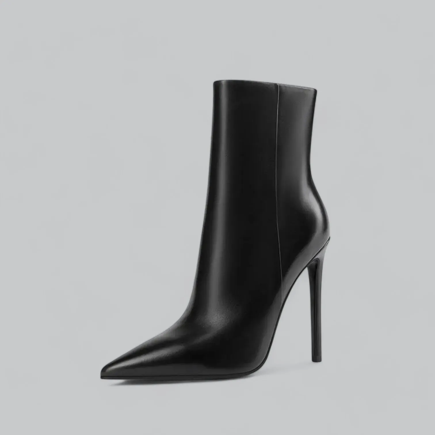 Faux Leather Pointed Slim Heels Ankle Boots | Stylish, Comfortable Fit for Women