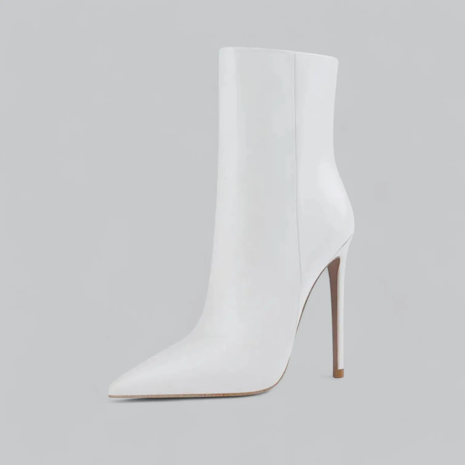 Faux Leather Pointed Slim Heels Ankle Boots | Stylish, Comfortable Fit for Women