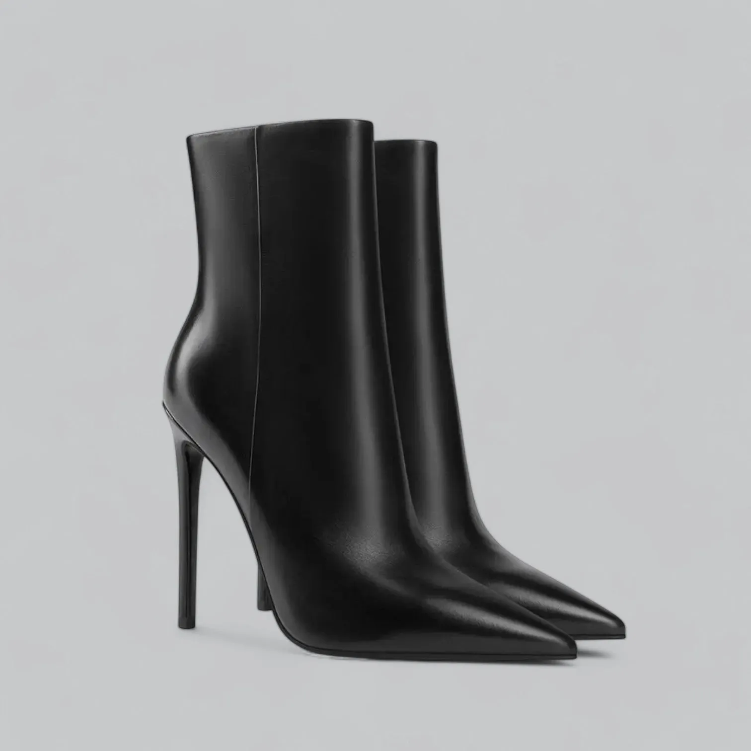 Faux Leather Pointed Slim Heels Ankle Boots | Stylish, Comfortable Fit for Women