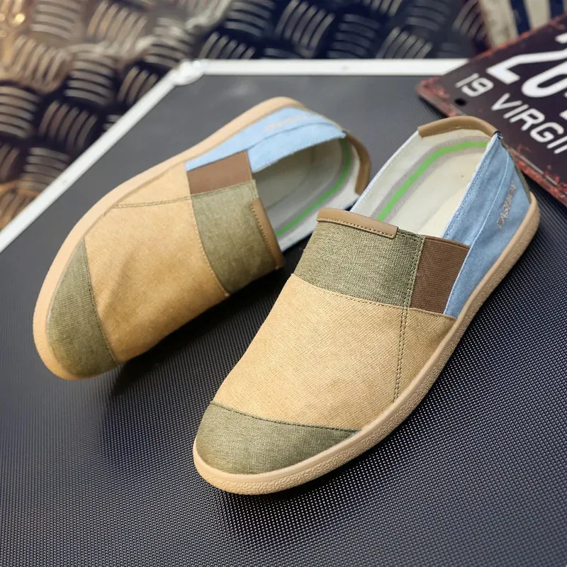 Fichames Neue Sommermode Splice Farbe Herren Flache Loafers