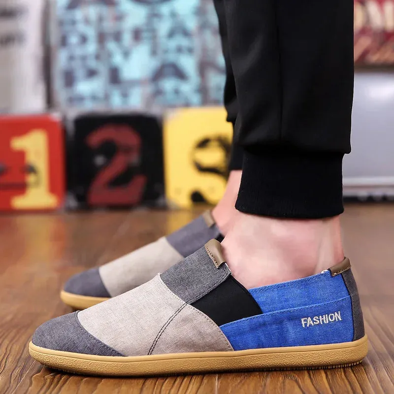 Fichames Neue Sommermode Splice Farbe Herren Flache Loafers