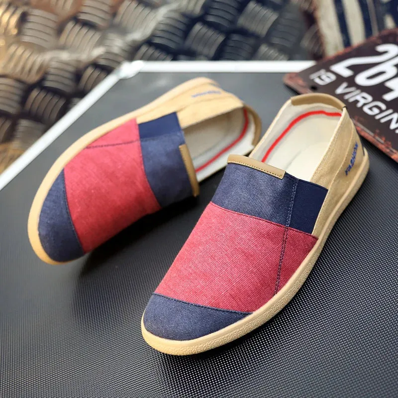 Fichames Neue Sommermode Splice Farbe Herren Flache Loafers
