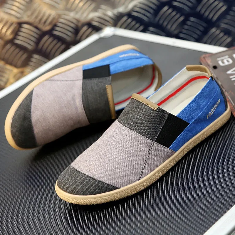 Fichames Neue Sommermode Splice Farbe Herren Flache Loafers