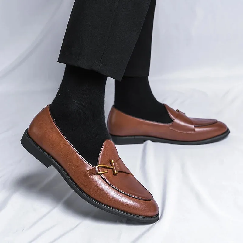 Frische Schritte Herren Retro Fischhaken Leder Schuhe