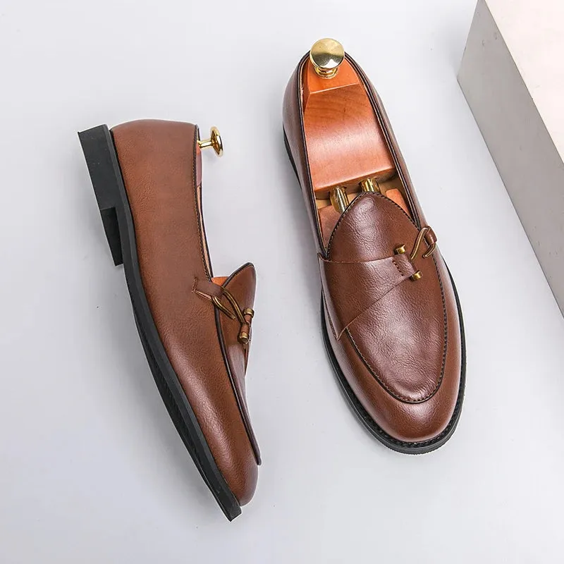 Frische Schritte Herren Retro Fischhaken Leder Schuhe