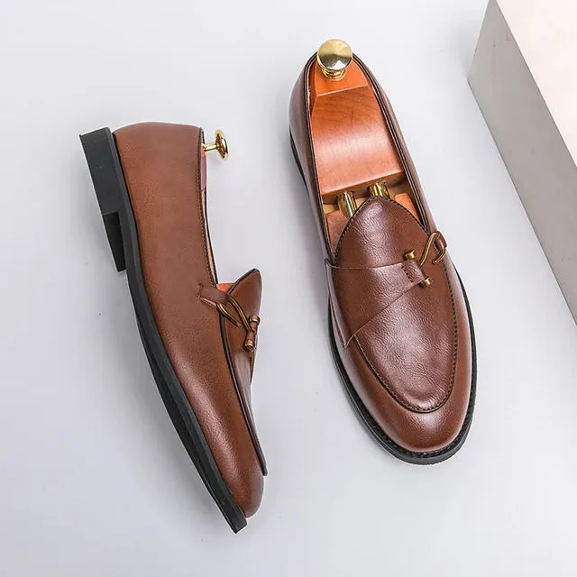Frische Schritte Herren Retro Fischhaken Leder Schuhe