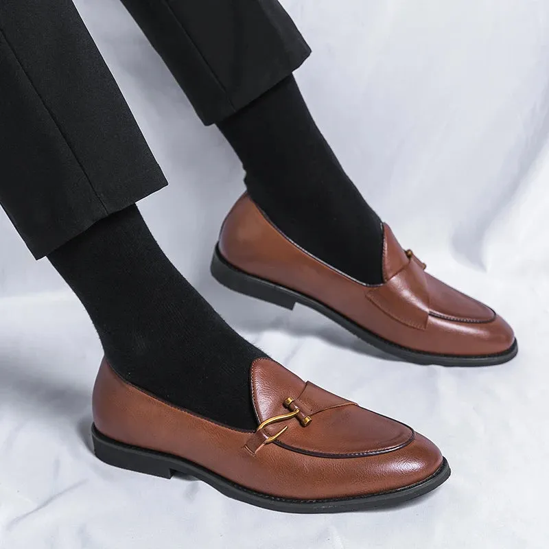 Frische Schritte Herren Retro Fischhaken Leder Schuhe